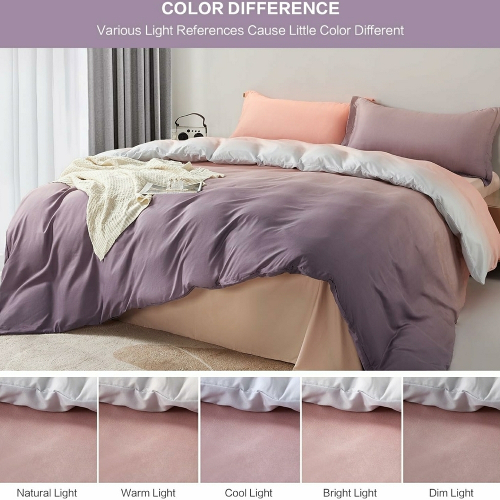 NEW! 3 Piece KING Duvet Cover Set. 1000 Thread Count. Zipper Closure. Ombre. - Picture 5 of 6